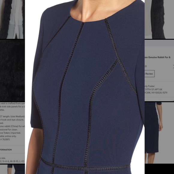 Maggy London Solid Dream Crepe - Navy Size 4 - Picture 4 of 8